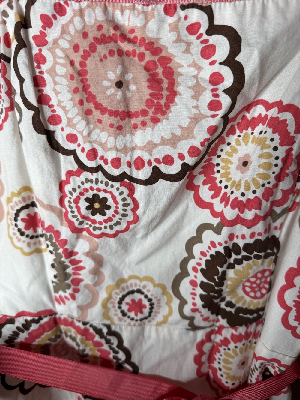 Dressbarn Medallion Floral Sundress Size 10 Cotton A-Line Ribbon Belt - Picture 5 of 12